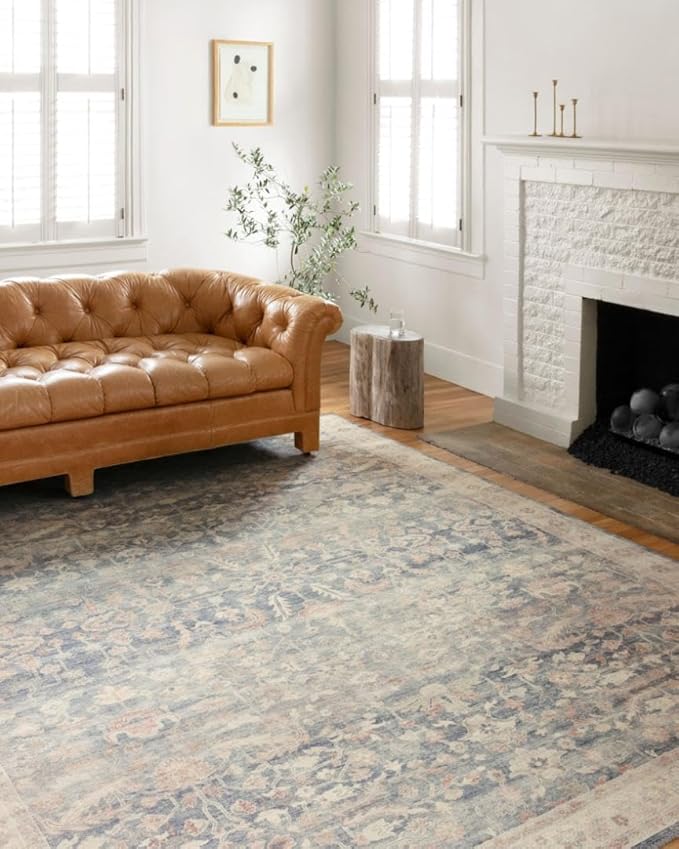 Loloi Hathaway Collection HTH-02 Denim/Multi 2'-0" x 5'-0", .25" Thick Accent by Loloi
