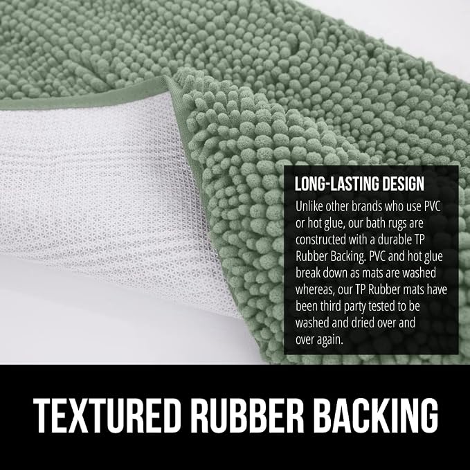 GORILLA GRIP Bath Rug Mat 36x24, Soft Absorbent Chenille, Quick Dry Microfiber - Image 5