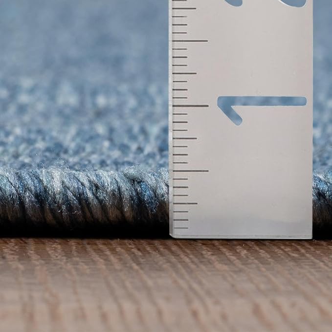 LUXE WEAVERS Modern Farmhouse Blue 6x9 Washable Area Rug, Anti-Slip Diamond - Image 5