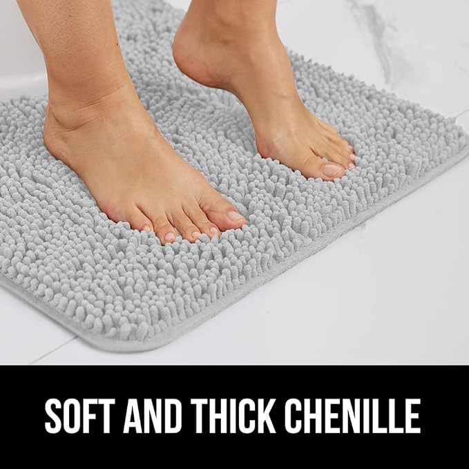 GORILLA GRIP Bath Rug Mat 48x24, Soft Absorbent Chenille, Quick Dry Microfiber - Image 3
