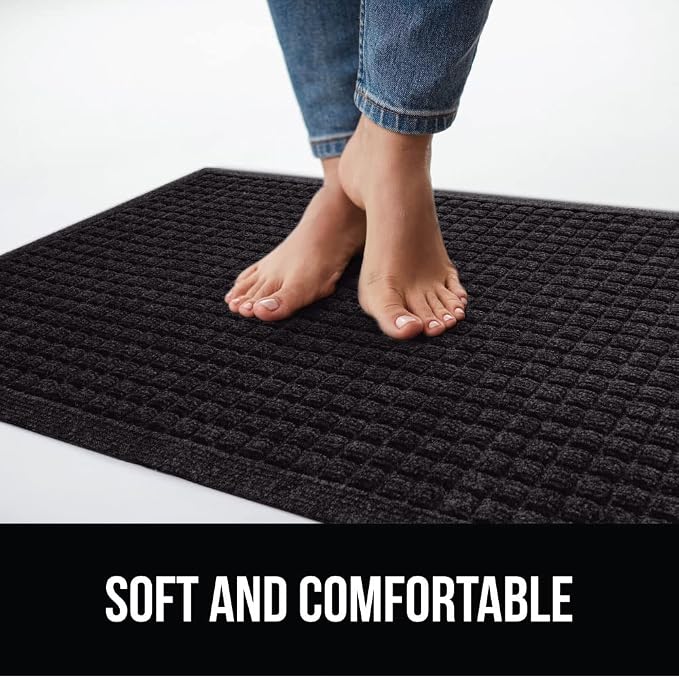 GORILLA GRIP Front Door Mat, 35x23 Black, Indoor Outdoor Ultra Absorbent - Image 7