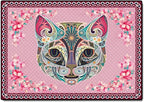 Cartoon Animal Pattern Area Rug Cute Cat Luxury Floral Decor by LIKETN