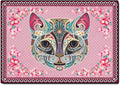 Cartoon Animal Pattern Area Rug Cute Cat Luxury Floral Decor by LIKETN