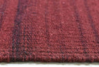 Rugsotic Carpets Hand Woven Flat Weave Kilim Wool 4'x6' Area Rug Solid Dark Red - Image 6