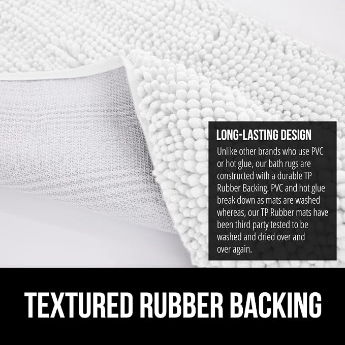 GORILLA GRIP Bath Rug Mat, Thick Soft Absorbent Chenille, Quick Dry Microfiber - Image 6