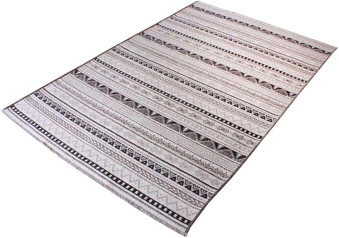 Alfa Rich 4x6 White Black Gray Washable Area Rugs - Image 2