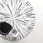 Faux Cowhide Round Area Rug | Non-Slip Leather Floor Carpet - Image 2