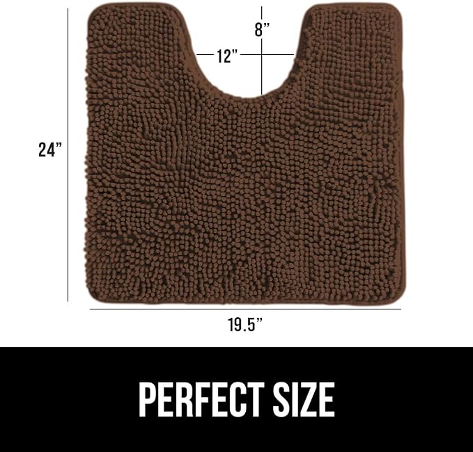 GORILLA GRIP Plush Absorbent Shaggy Chenille Bath Rug Mat - Image 2