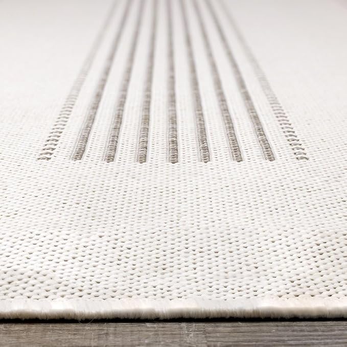 6x9 Rug with Modern Striped Pattern, Stylish Neutral Area Rug in Beige and Cream - Image 5