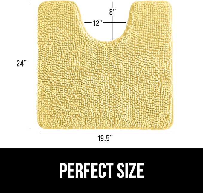 GORILLA GRIP Plush Absorbent Shaggy Chenille Bath Rug Mat - Image 2