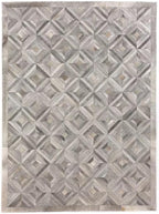 Premium Diamond Patterned Leather Area Rug by Unknown