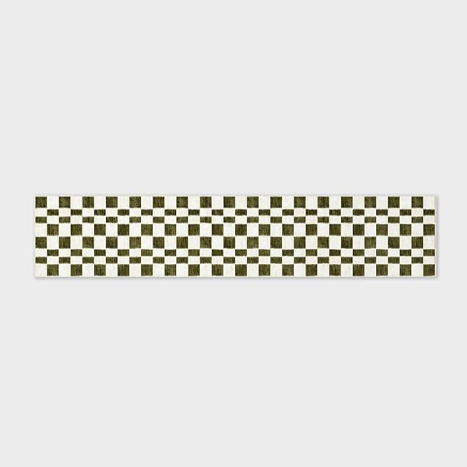 EVERGRACE Checkered Plaid Area Rug 2x10, Soft Fuzzy Faux Wool Rugs Washable - Image 7