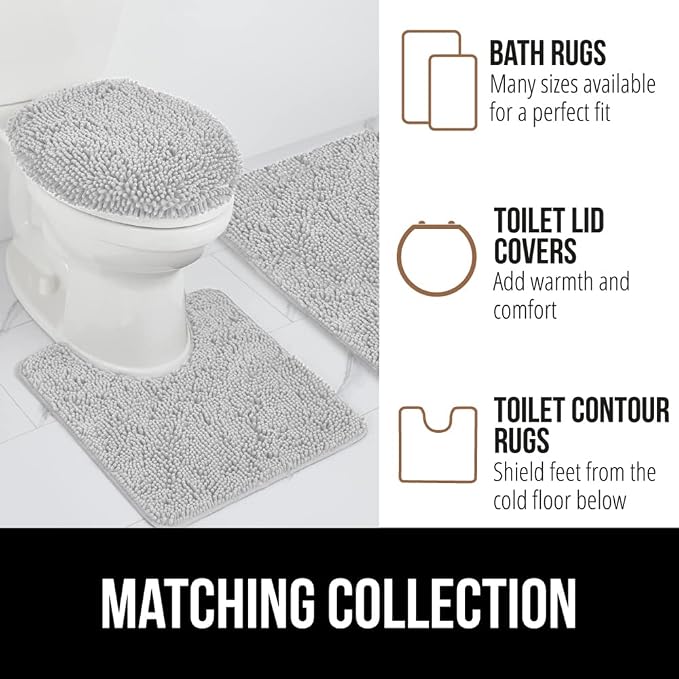 GORILLA GRIP Bath Rug Mat, Thick Soft Absorbent Chenille, Quick Dry Microfiber - Image 8