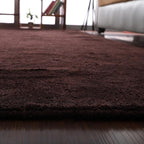 Rugsotic Carpets Hand Knotted Gabbeh Wool 5'x8' Area Rug Solid Brown L00111 - Image 6