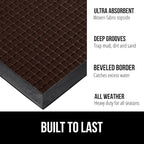 GORILLA GRIP 100% Waterproof All-Season WeatherMax Doormat, US Designed Natural - Image 2