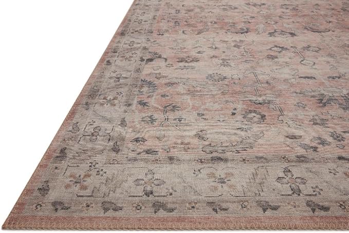 Loloi Hathaway Collection HTH-06 Blush/Multi 9'-0" x 12'-0", .25" Thick Area Rug - Image 6