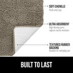 GORILLA GRIP Bath Rug Mat 44x26, Thick Soft Absorbent Chenille, Quick Dry - Image 2