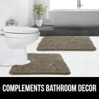 GORILLA GRIP Plush Absorbent Shaggy Chenille Bath Rug Mat - Image 9