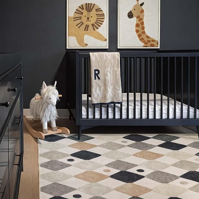 jinchan Macy Area Rug 6x9 Kids Washable Indoor Non-Slip Black and White Modern - Image 6