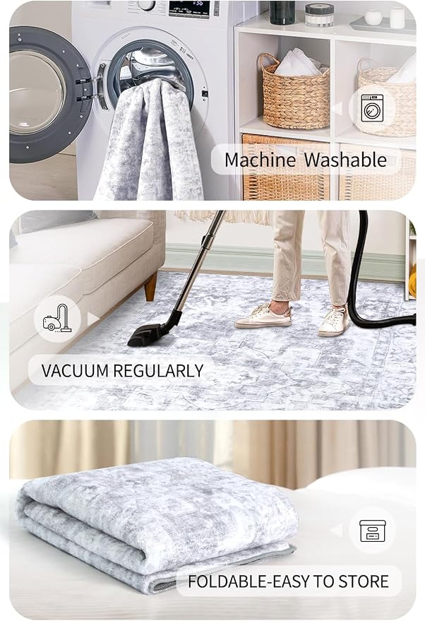 COMSLE Washable Door Mat, Front Door Mat Indoor Faux Wool Absorbent Small Rugs - Image 4