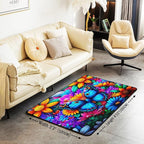Colorful Butterfly 3x5 Area Rug Rainbow Flowers Rugs - Image 2