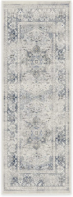 RUGGABLE Washable Vintage Runner Rug – Sarrah Blue Quartz 2.5x7, Stain-Resistant - Image 2