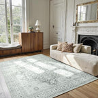 Washable Rug 9x12, Boho Vintage Oriental Washable Rugs, Collapsible Area Rug - Image 7