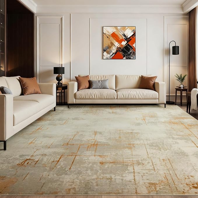 Joydeco 8x10 Area Rugs for Living Room, Washable Modern Abstract Non Slip Soft by JOYDECO