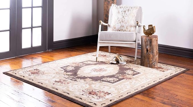 Unique Loom Versailles Collection Traditional Classic Floral Motif Area Rug - Image 2