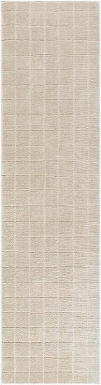 Livabliss x Our PNW Home Cascade Minimalist Grid Area Rug, Light Beige by Livabliss