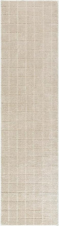 Livabliss x Our PNW Home Cascade Minimalist Grid Area Rug, Light Beige by Livabliss