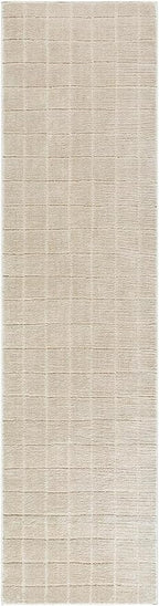 Livabliss x Our PNW Home Cascade Minimalist Grid Area Rug, Light Beige by Livabliss