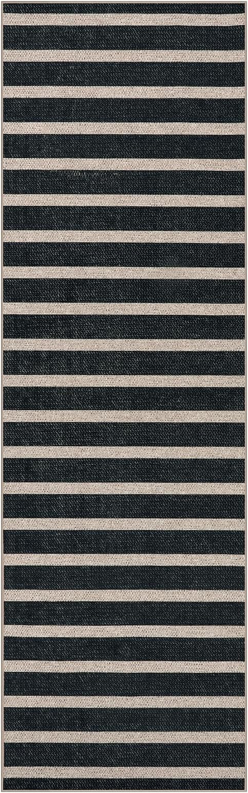 Lahome Striped Easy Jute Runner Rug, 2x8 Kitchen Rug Non Slip Washable Outdoor - Image 6