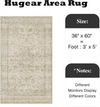 HUGEAR 3x5 Entryway Area Rug Retro Beige Small Rug Machine Washable Door Mat - Image 2