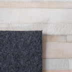 Cowhide Leather Rug for Living Room 9.9x14 Natural Leather Rug Modern Stripes - Image 8