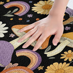 Erosebridal Trippy Mushroom Bathroom Mat Groovy Floral Microfiber Bath Rug Cute - Image 5