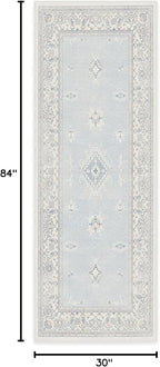 RUGGABLE Washable Vintage Runner Rug – Verena Soft Blue 2.5x7, Stain-Resistant - Image 3