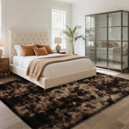 Fluffy Rug Shaggy Area Rug, Mottling Brown 4x6 Area Rugs - Image 3