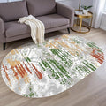 Distressed Abstract Art Aesthetic Deco Indoor Oval Rugs 6x9 by Unknown