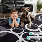 YIHOUSE 5x7 Ft Area Rugs, Concentric Circle Carpet Washable Rug, Home Office - Image 3