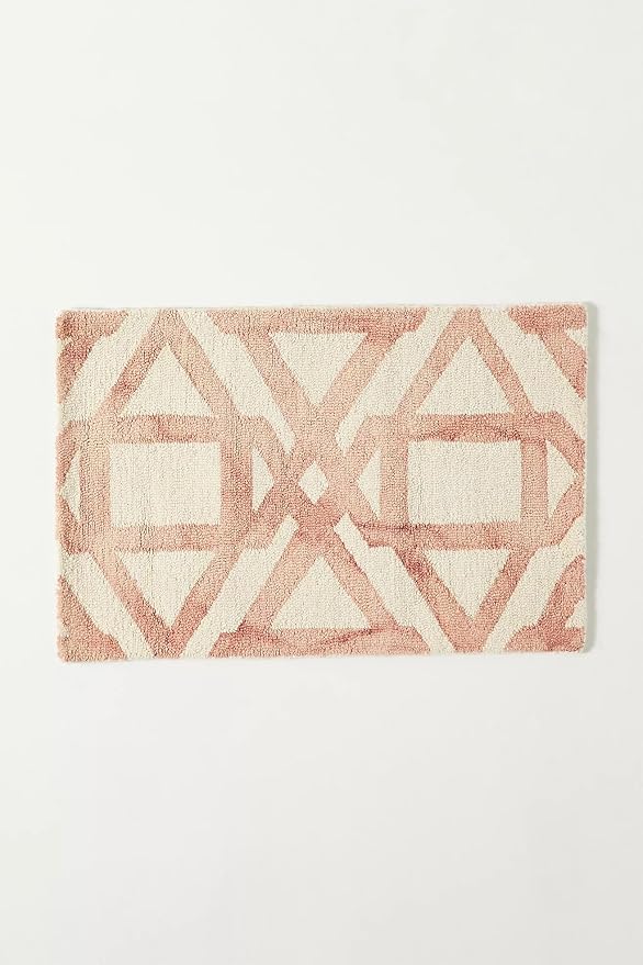 Hand-Tufted Wool Marengo Rug in Pink – Elegant Geometric Wool Carpet - Image 4