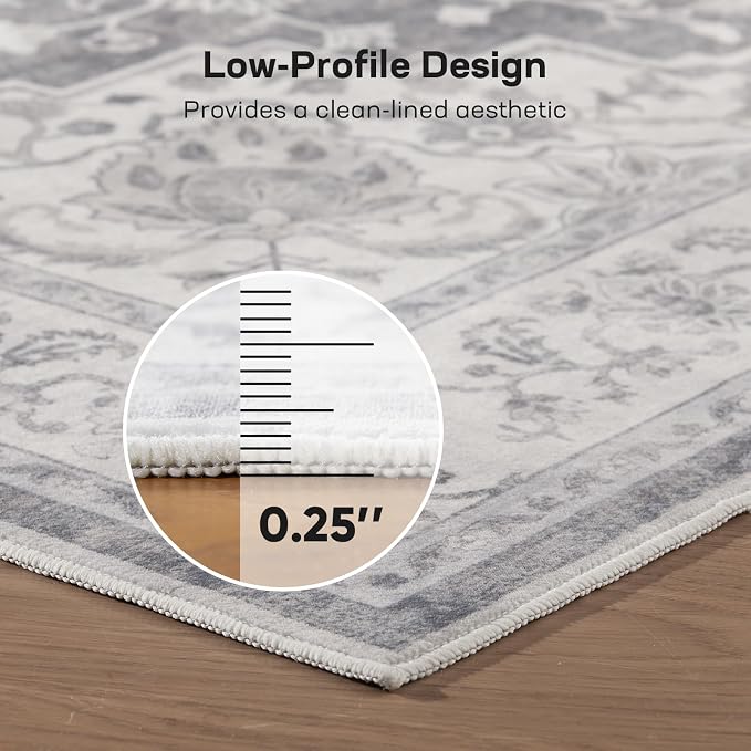 Marsail 2′6″x8′ Washable Area Rug, Soft & Slip-Resistant Hallway Rug - Image 4