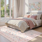 Wonnitar Boho Floral 8x10 Pink Area Rug, Washable Kids Rugs - Image 7