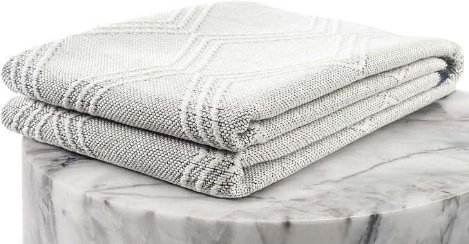 LUXE WEAVERS Modern Farmhouse White 5x7 Washable Area Rug, Anti-Slip Diamond - Image 8