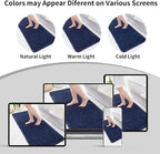 Small Bathroom Rugs 17x24 Non Slip Navy Fluffy Bath Mat - Image 7