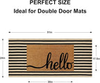 Outdoor Rug Front Door Mat 2'x4.3', Cotton Indoor Doormat Washable Black and - Image 2