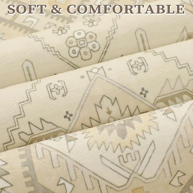 SERISSA Boho Rugs for Entryway, 2x3 Beige Entryway Rug Non-Slip Washable Small - Image 5