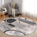 Rugshop Contemporary Abstract Circle Design Soft Area Rug 6' 6" Round Cream by Rugshop