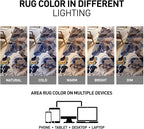 Rugshop Cream Bright Flowers Non Slip Non-Shedding Runner Rug - Image 5