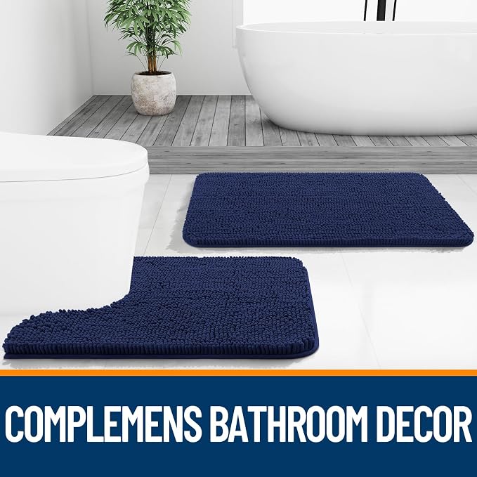 OLANLY Bathroom Rugs 30x20, Extra Soft Absorbent Chenille Bath Rugs, Rubber - Image 7